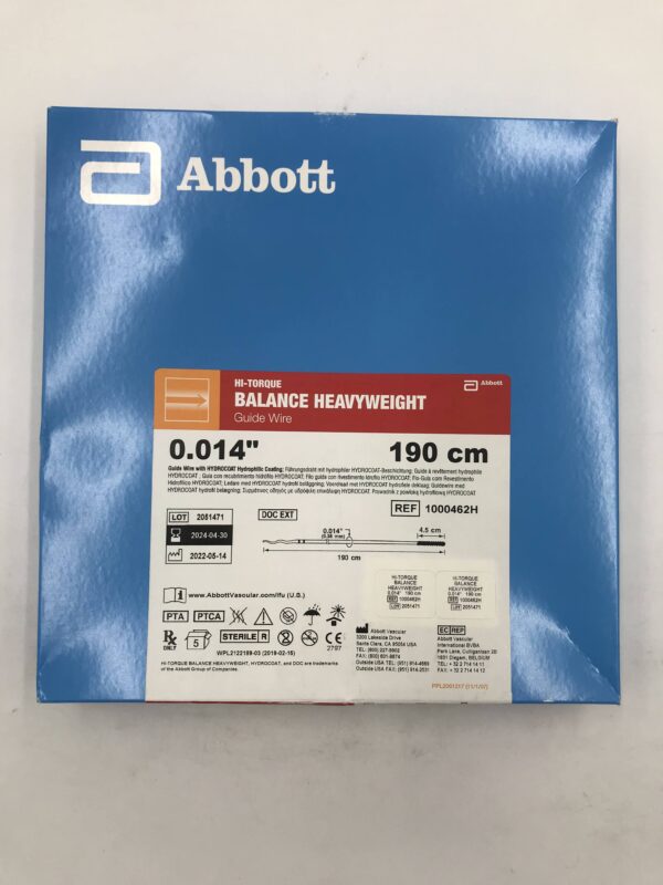 ABBOTT 1000462H Hi-Torque Balance Heavyweight Guide Wire w/ Hydrocoat Hydrophilic Coating 190cm (5/Box)(X)