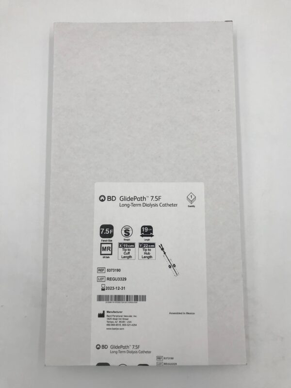 BD 5373190 GlidePath Long-Term Dialysis Catheter, Straight 7.5F x 19cm (X)