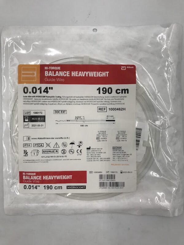 ABBOTT 1000462H Hi-Torque Balance Heavyweight Guidewire w/Hydrocoat Hydrophilic Coating 0.014" x 190cm (X)