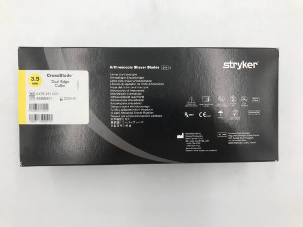 STRYKER 0475-331-000 Dual Edge Cutter CrossBlade Arthroscopic Shaver Blade (5/Box)(X)