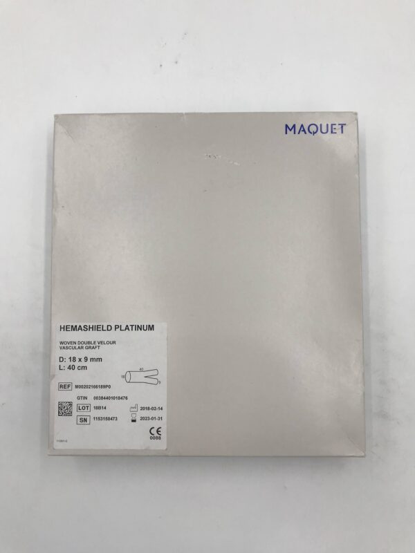 MAQUET M00202166189P0 Hemashield Platinum Woven Double Velour Vascular Graft 18x9mm x 40cm (X)