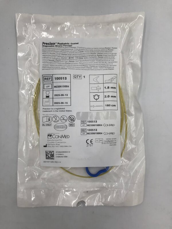 CONMED 100513 Precisor Pediatric Coated Disposable Biopsy Forceps 160cm