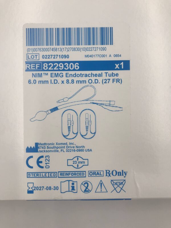 MEDTRONIC 8229306 NIM EMG Endotracheal Tube 27F