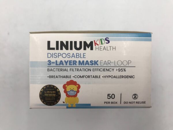 ZHANGJIAGANG SHENGANG MEDICAL Linium KidsHealth Disposable 3-Layer Mask Ear-Loop (50/Box) (X)