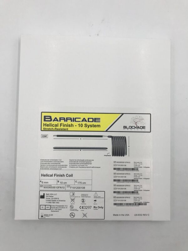BALT 9000650610FN10 BARRICADE Helical Finish -10 Embolization Coil 6x10cm (X)