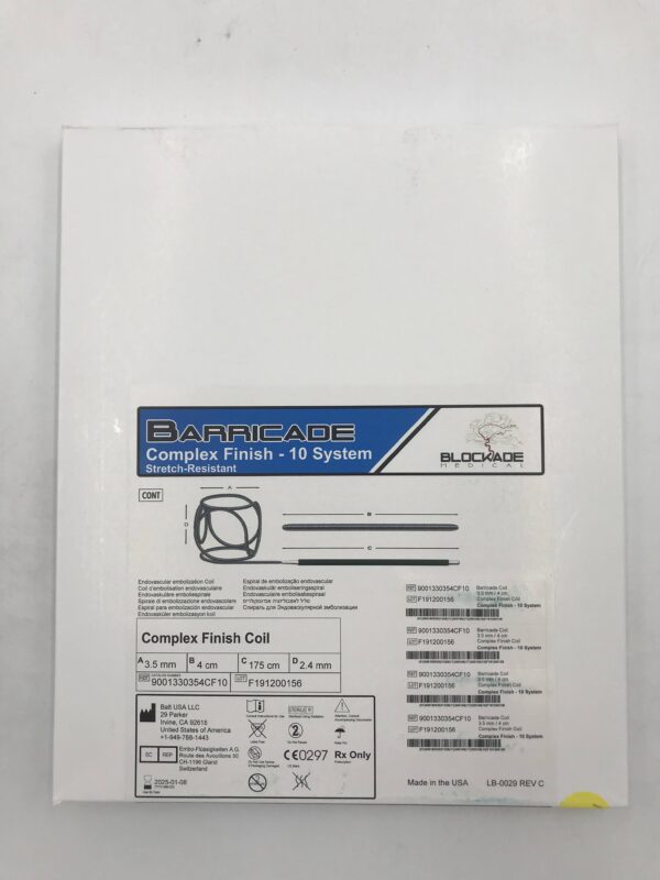 BALT 9001330354CF10 BARRICADE Complex Finish -10 Embolization Coil 3.5 x 4cm (X)
