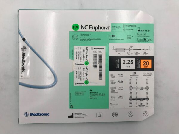 MEDTRONIC NCEUP22520X NC Euphora Rapid Exchange Balloon Dilatation Catheter 2.25mm x 20mm (X)