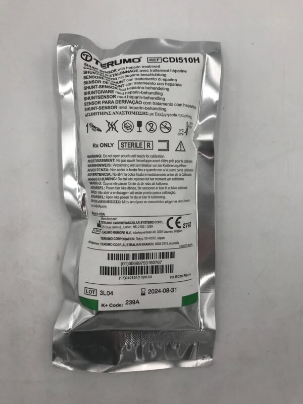 TERUMO CDI510H Shunt Sensor w/Heparin Treatment (X)