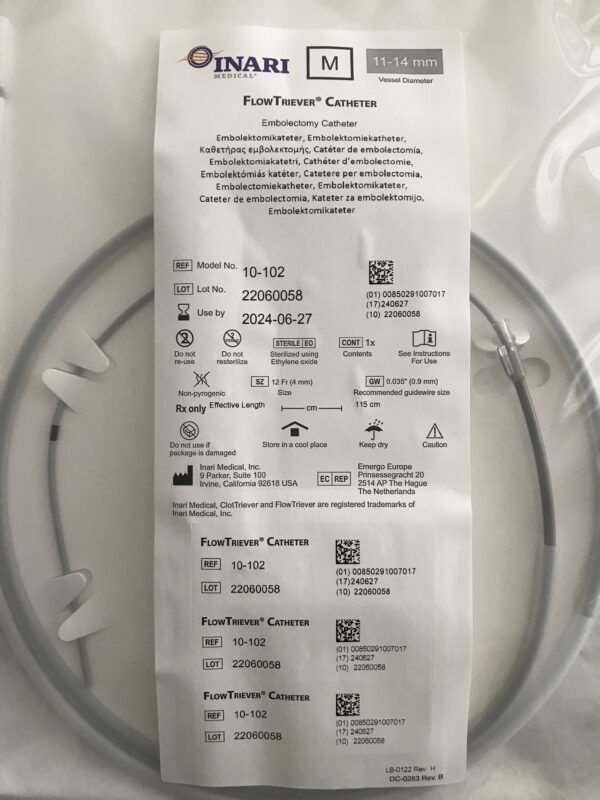 INARI MEDICAL 10-102 FlowTriever Embolectomy Catheter M,  Retrieval/Aspiration System 12F x 11-14mm (X)