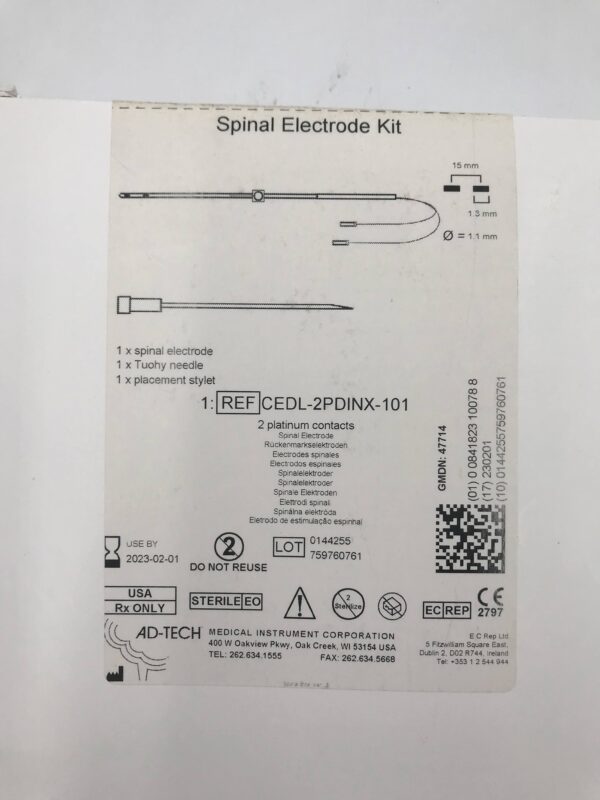 AD-TECH CEDL-2PDINX-101 Spinal Electrode Kit (2Platinum Contacts)(X)
