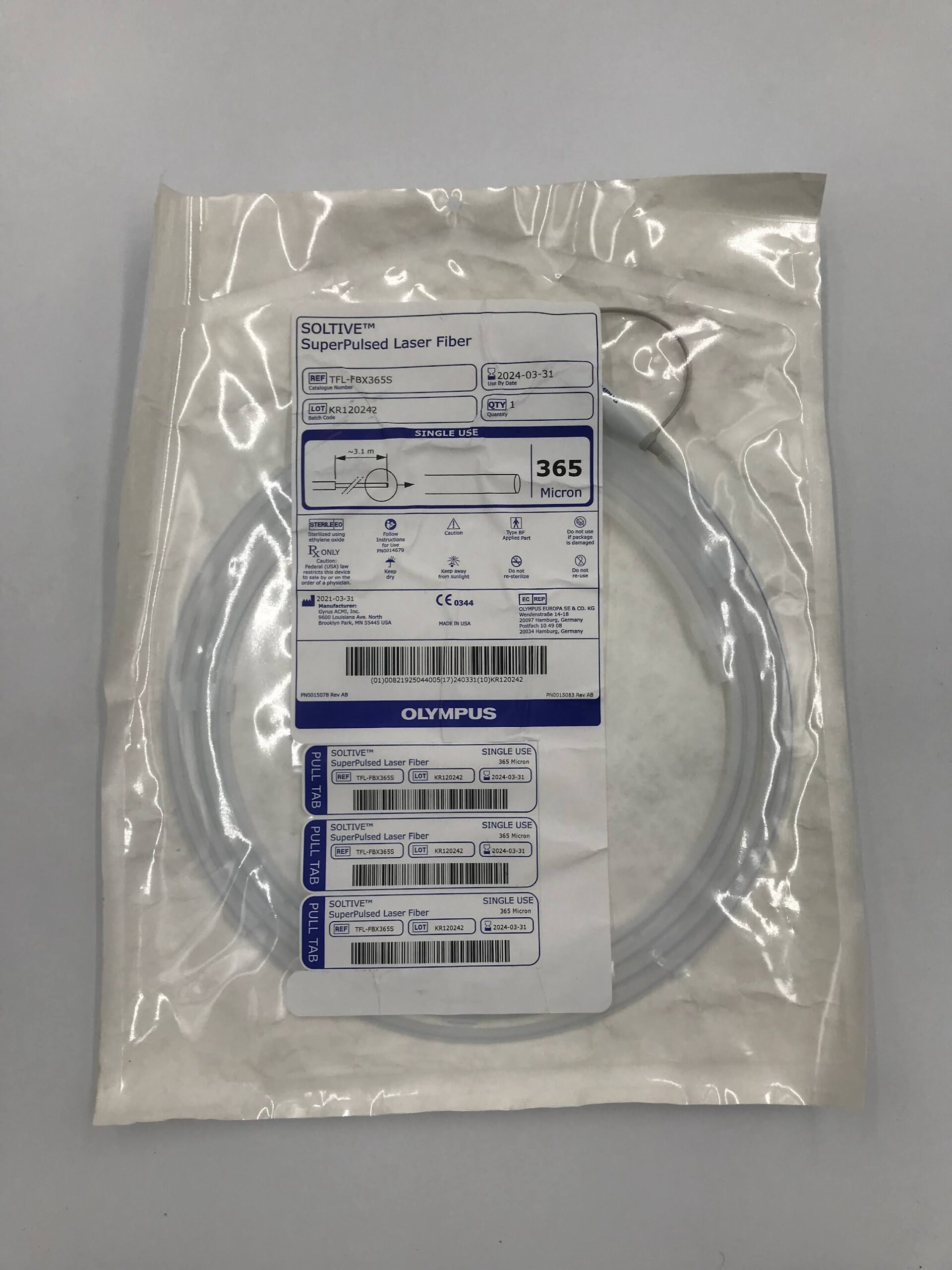 OLYMPUS TFL-FBX365S SOLTIVE SuperPulsed Laser Fiber 365micron (X)
