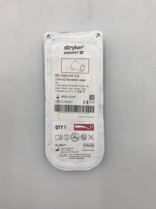 STRYKER 5500-25S-316 Sonopet iQ Serrated Large Tip 12cm (X)