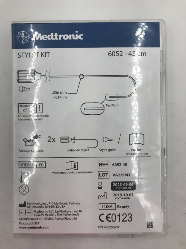 MEDTRONIC 6052-45CM Stylet Kit, Tip: Blunt .356mm (X)