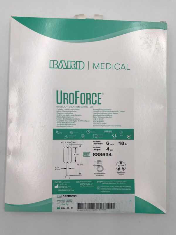 BARD 888604 UroForce Balloon Dilation Catheter 18F x 6mm x 4cm (X)