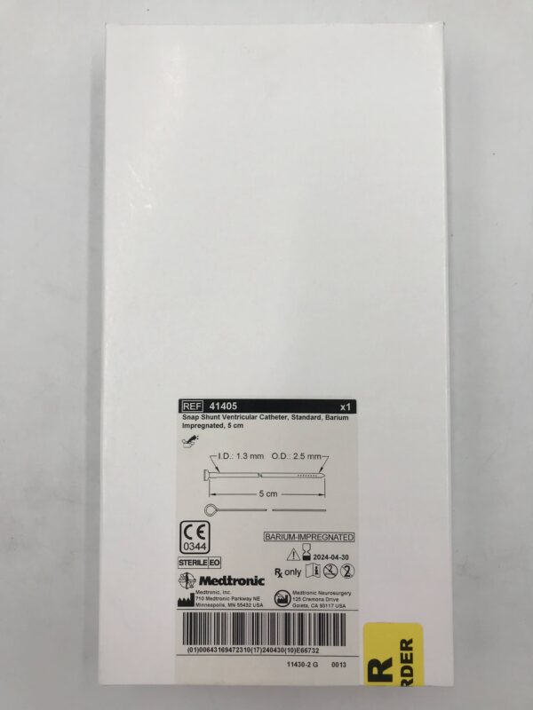MEDTRONIC 41405 Snap Shunt Ventricular Catheter, Standard, Barium Impregnated 5cm (X)