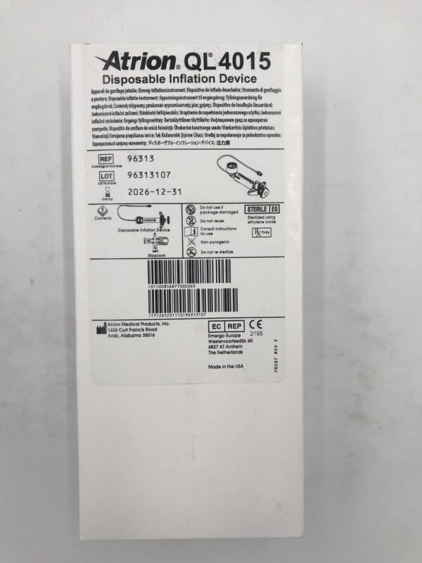 ATRION 96313 Disposable Inflation Device QL4015