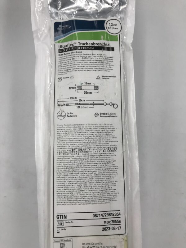 BOSTON SCIENTIFIC 7655 Ultraflex Tracheobronchial Covered distal Release Stent System 15x12x30mm (X)