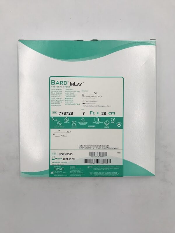 BARD 778728 InLay Ureteral Stent w/Suture 7Fr x 28cm (X)