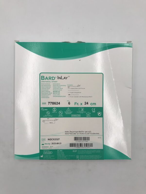 BARD 778624 InLay Ureteral Stent w/Suture 6Fr x 24cm (X)