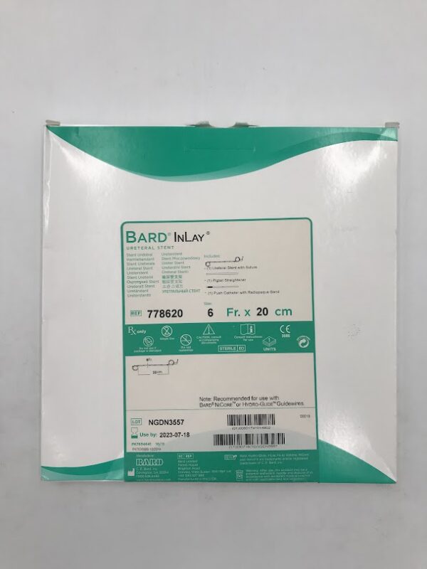 BARD 778620 InLay Ureteral Stent w/Suture 6Fr x 20cm (X)