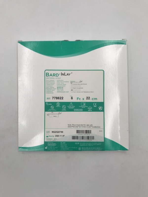 BARD 778622 InLay Ureteral Stent w/Suture 6Fr x 22cm (X) 