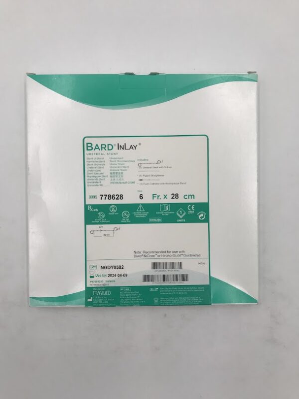 BARD 778628 InLay Ureteral Stent w/Suture 6Fr x 28cm (X) 