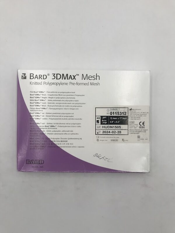 BARD 0115312 3DMax Mesh Knitted Polypropylene Pre-Formed Mesh 12.4cm x 17.3cm (X)