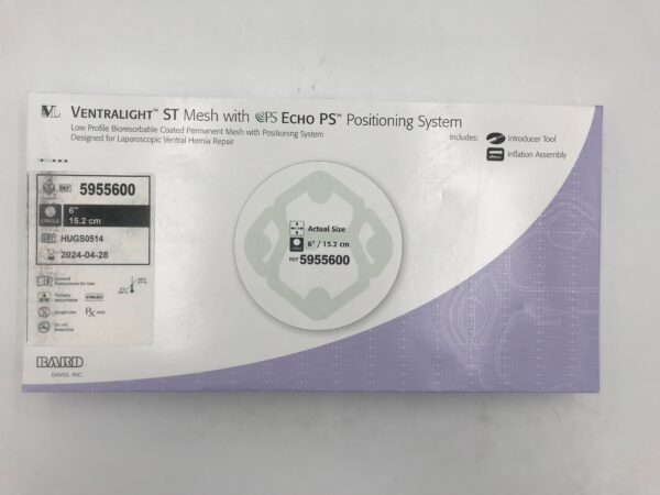 BARD 5955600 VENTRALIGHT ST Mesh w/ Echo PS Positioning System 6" x 15.2cm (X)