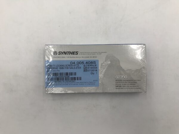SYNTHES 04.005.408S TI locking Screw W/T25 Stardrive 4.0mm x 18mm F/IM Nails (X)