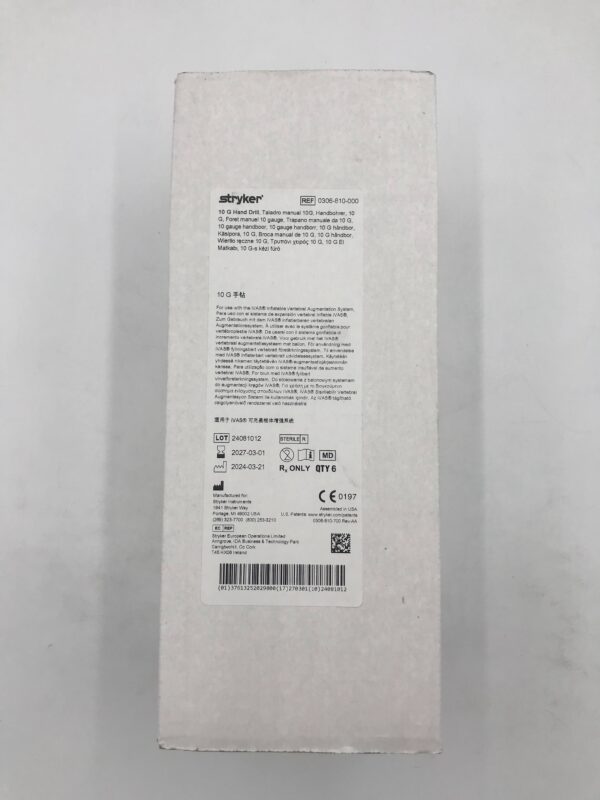 STRYKER 0306-810-000 Hand Drill 10G (6/Box)