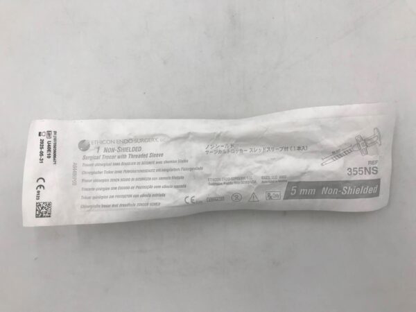 ETHICON 355NS Non-Shielded Surgical Trocar w/ Threaded Sleeve 5mm