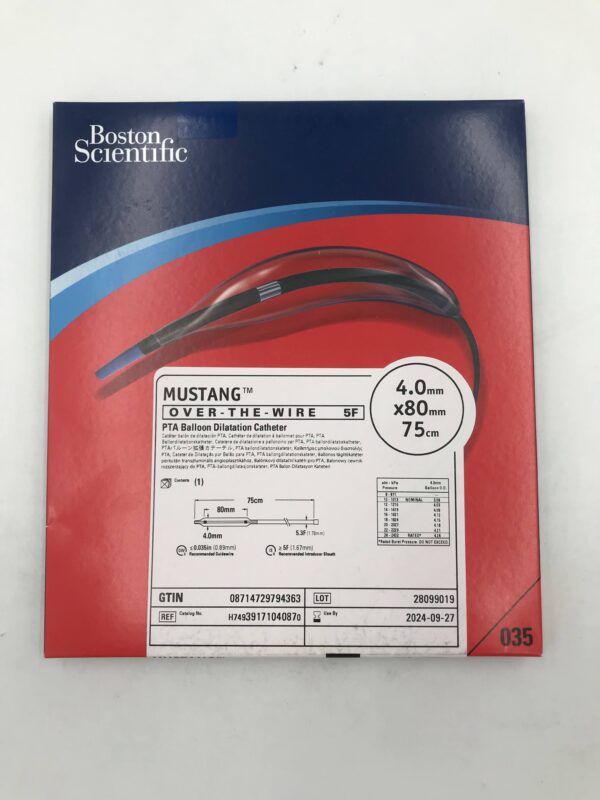 BOSTON SCIENTIFIC 3917104087 MUSTANG OTW PTA Balloon Dilatation Catheter 5.3F x 4x80mm x 75cm (X)