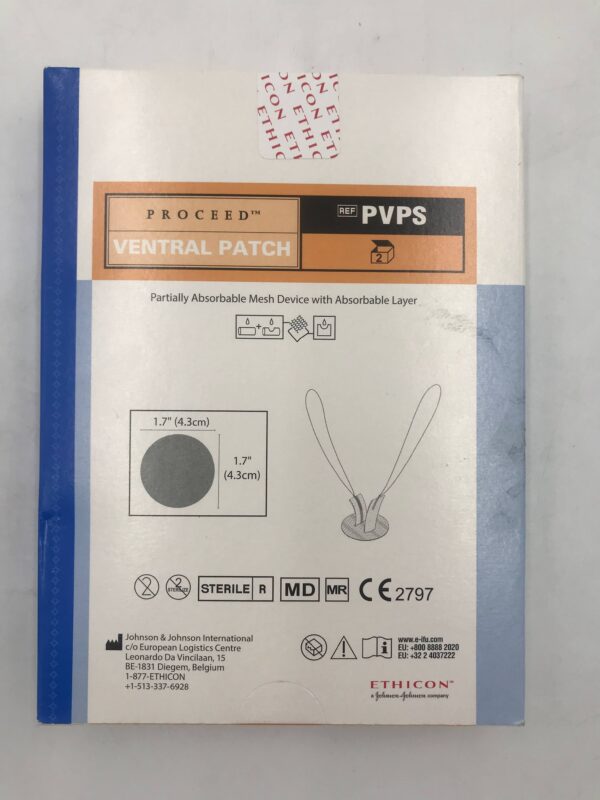 ETHICON PVPS PROCEED Ventral Patch Partially Absorbable Mesh Device w/ Absorbable Layer 1.7" x 1.7" (2/Box)(X)