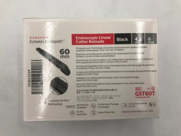 ETHICON GST60T Endoscopic Linear Cutter Reloads, Black (12/Box)(X)