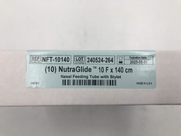 APPLIED MEDICAL NFT-10140 NutraGlide Nasal FeedIng Tube w/Stylet 10F x 140cm (10/Box)