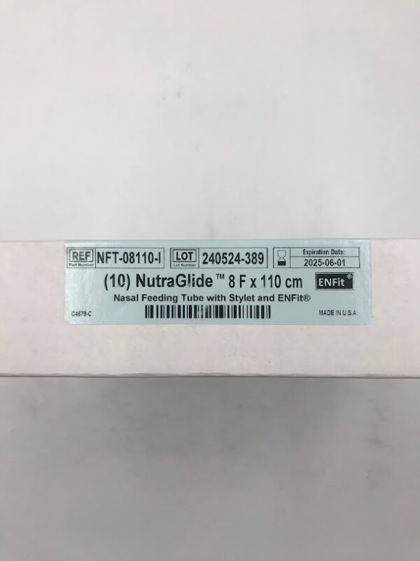 APPLIED MEDICAL NFT-08110-I NutraGlide Nasal Feeding Tube w/Stylet and ENFit 8F x 110cm (10/Box) 
