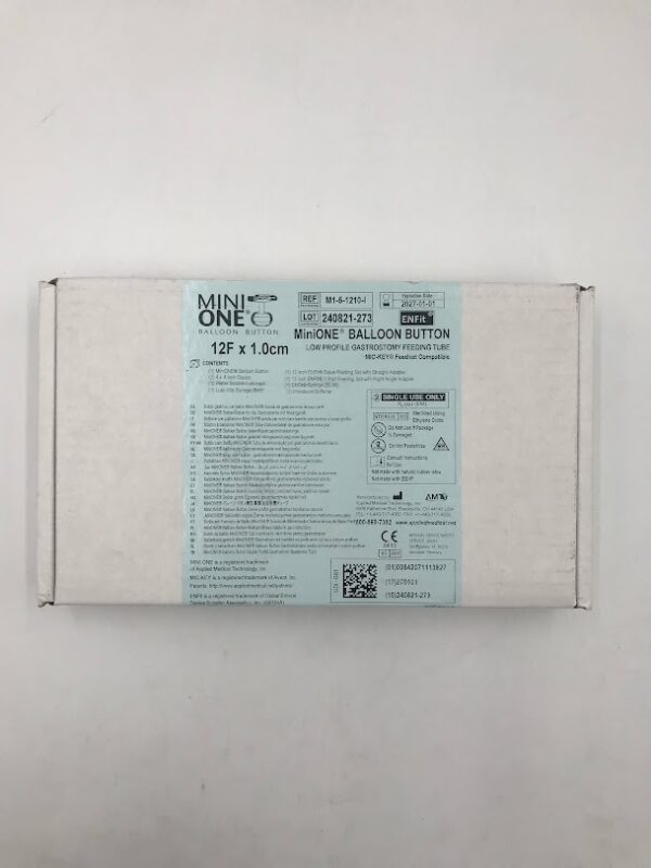 APPLIED MEDICAL M1-5-1210-I MiniOne Balloon Button Low Profile Gastrostomy Feeding Tube Mic-Key 12F x 1.0cm