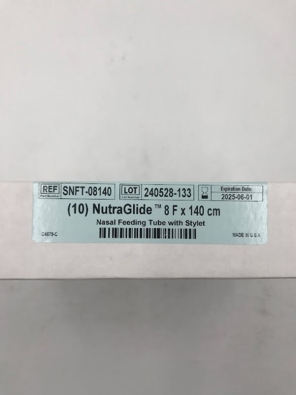 APPLIED MEDICAL SNFT-08140 NutraGlide Nasal Feeding Tube w/Stylet 8F x 140cm (10/Box) 