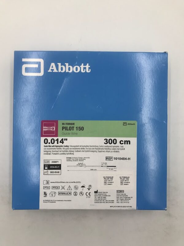 ABBOTT 1010484-H Hi-Torque Pilot 150 Guide Wire w/Hydrophilic Coating, 0.014" x 300cm (5/Box) (X)