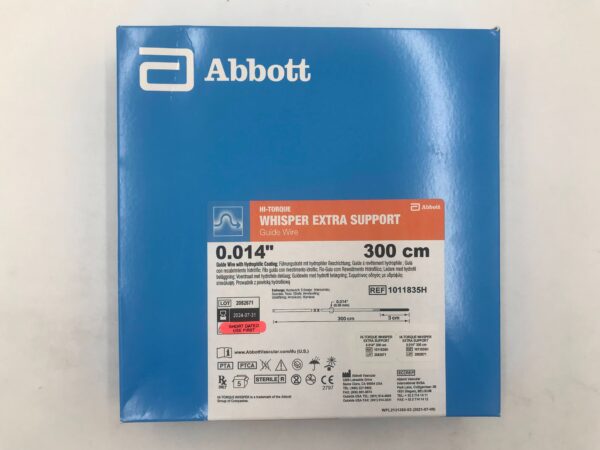 ABBOTT 1011835H Hi-Torque Whisper Extra Support Guide Wire 300cm x 0.014in (5/Box)(X)