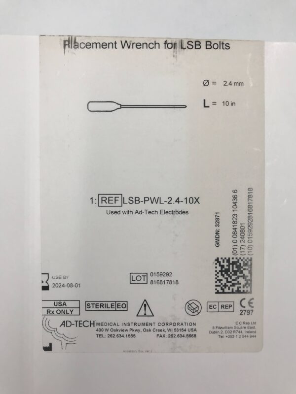 AD-TECH LSB-PWL-2.4-10X Replacement Wrench for LSB Bolts 2.4mm x 10"(X)