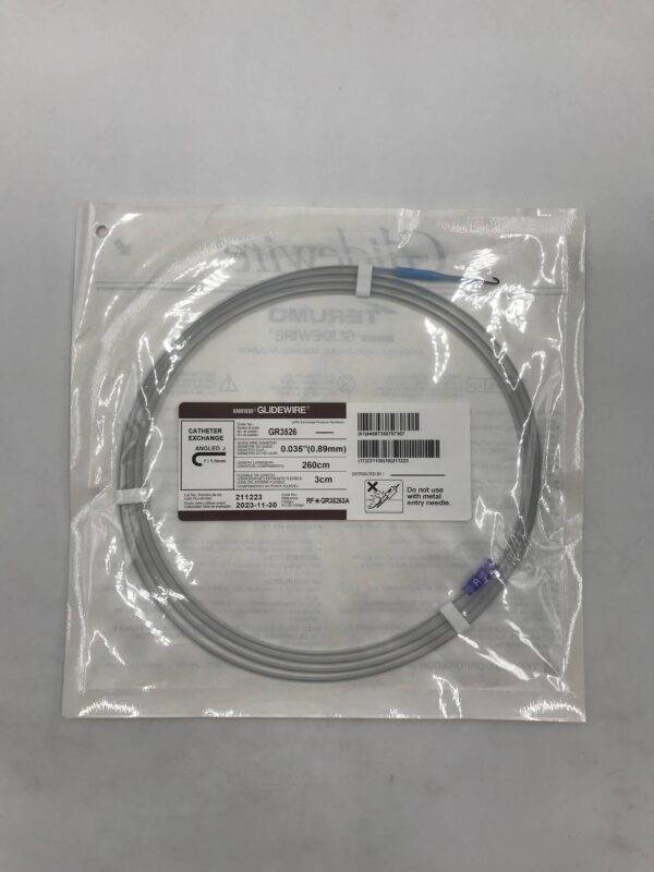TERUMO GS3509 GLIDEWIRE Radiofocus Catheter Exchange, Angled Stiff Shaft 260cm