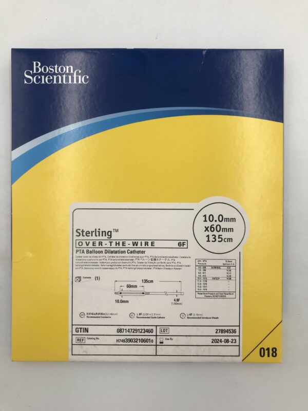STERLING 3903210601 Sterling OTW PTA Balloon Dilatation Catheter 6F x 10mm x 60mm x 135cm (X)