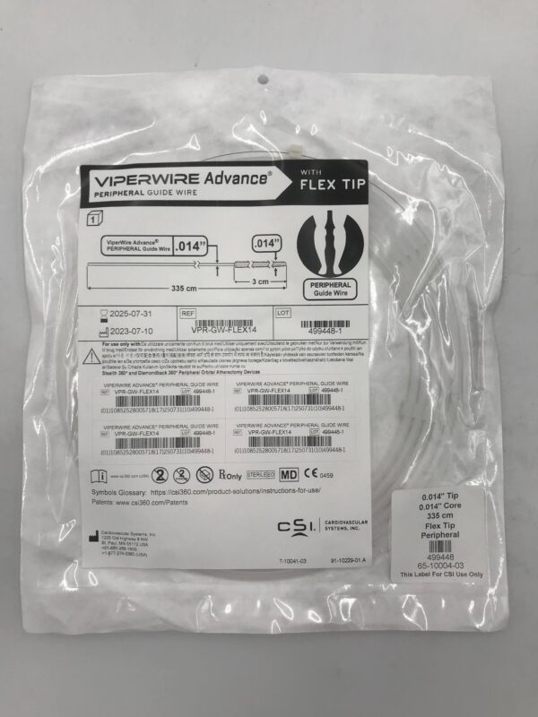 CARDIOVASCULAR SYSTEMS VPR-GW-FLEX14 VIPERWIRE Advance Peripheral Guide Wire w/ Flex Tip 335cm