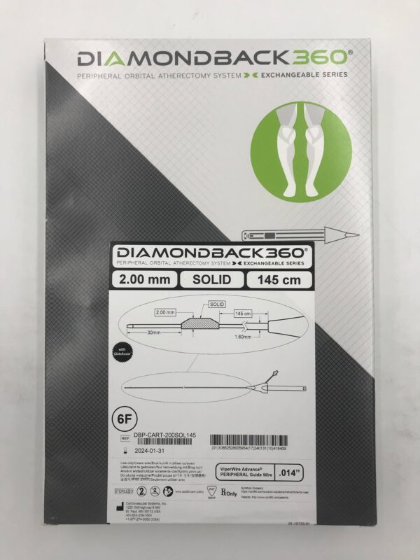 CARDIOVASCULAR SYSTEM DBP-CART-200SOL145 DIAMONDBACK 360 Peripheral Orbital Atherectomy System, SOLID, Exchangeable Series 6F x 2mm x 145cm(X)