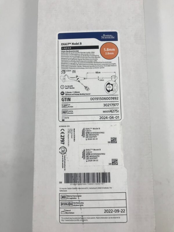 BOSTON SCIENTIFIC 4275 EXALT Model B, Single Use Bronchoscope Large 5.8mm x 2.8mm (5/Box)(X)