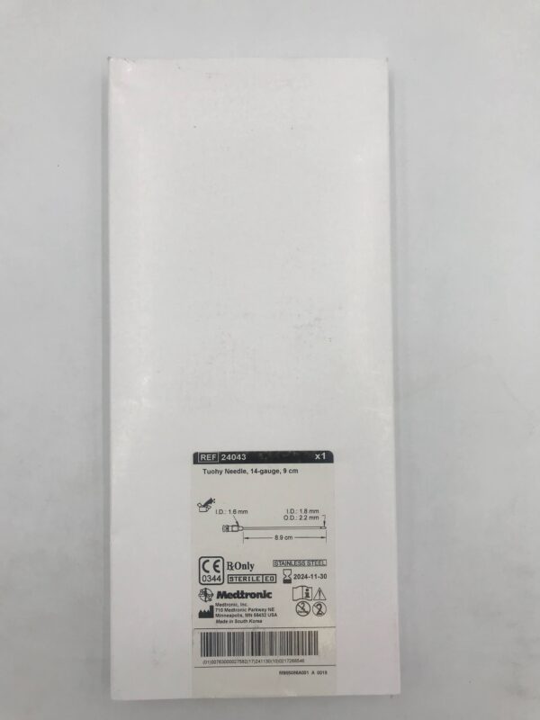 MEDTRONIC 24043 Tuohy Needle, 14-gauge x 9cm (X)