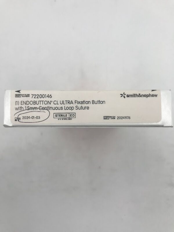 SMITH & NEPHEW 72200146 Endobutton CL Ultra Fixation Button w/15mm Continuous Loop Suture (X)