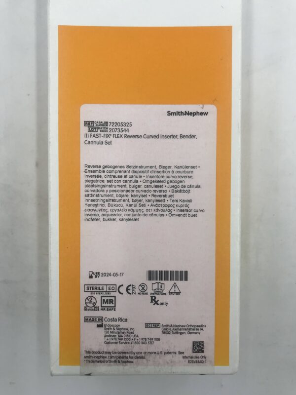 SMITH & NEPHEW 72205325 FAST-FIX FLEX Reverse Curved Inserter, Bender Cannula Set (X)