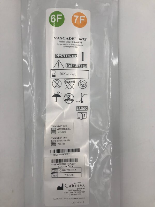 CARDIVA 700-508I VASCADE Vascular Closure System 6F/7F (X)